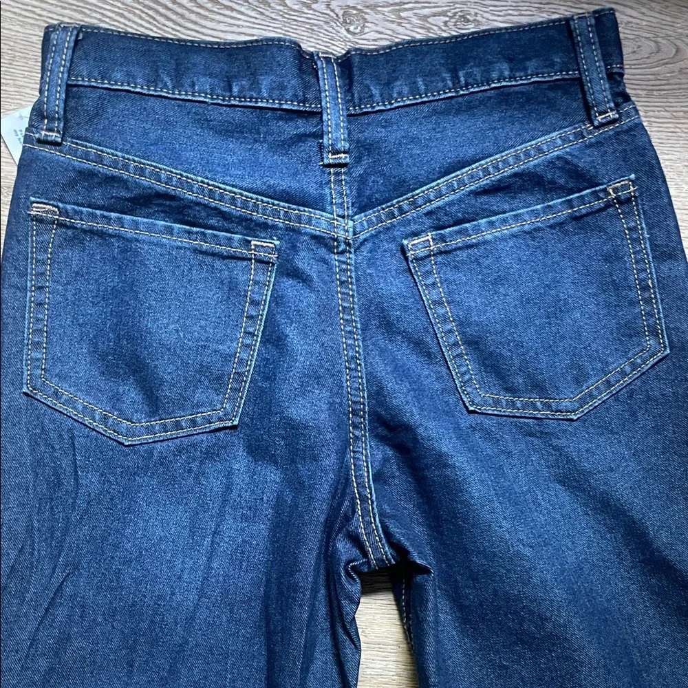 Old Navy Slouchy Straight Jeans Boys 10 Dark Wash NEW High Rise Built-In‎ Tough